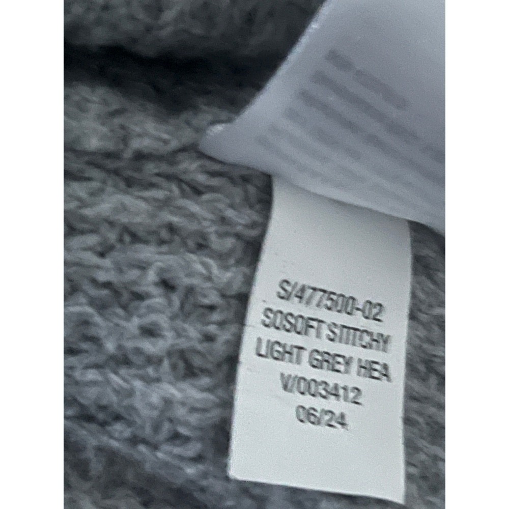 Old Navy Light Grey Cotton Heather Waffle Knit Crewneck Sweater Soft Size S/M - Picture 8 of 13